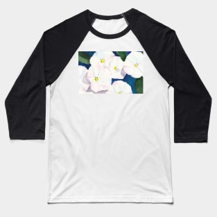 Ode To Georgia #1 - Wild White Morning Glories Baseball T-Shirt